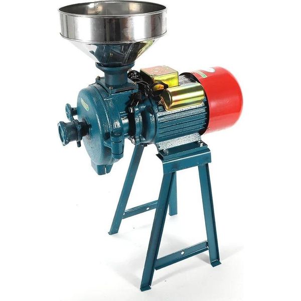 Mulino Per Cereali E Mais - Mulino Elettrico 2200 W 220 V - Per Macinare A Secco - Per Cereali, Mais, Fagioli - Commerciale - Blu-image