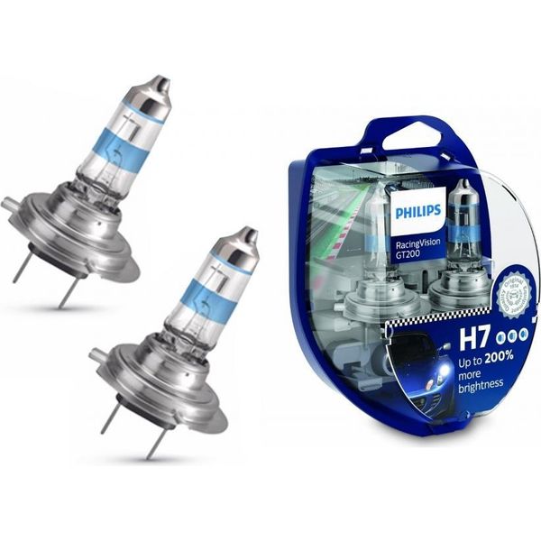 Philips Lampadina Alogena Per Fari H7 12 V 55 W Px26D Racingvision GT200, 1 Set.-image
