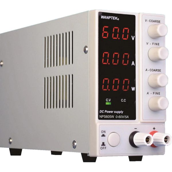 Alimentatore Da Laboratorio Dc - NPS605W - 0-60 V 0-5 A - Regolabile Digitalmente - Display Led A 3 Cifre - Unità Da Tavolo-image