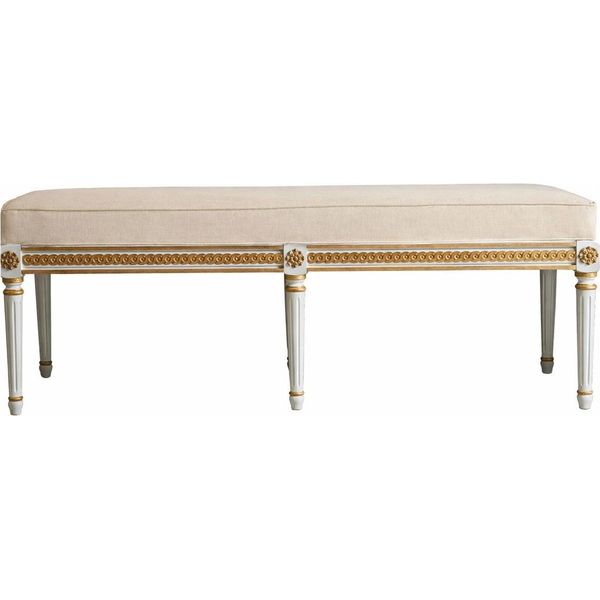 Casa Padrino Panca Barocca Beige / Bianco / Oro 153 Cm - Italy-image