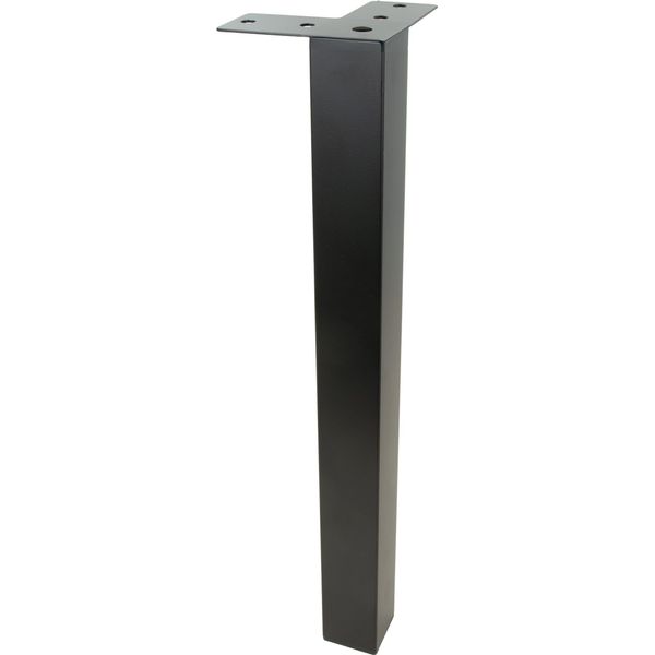 Gamba Quadrata In Metallo, Nero Opaco, 40 Cm - Elegante Supporto Per Mobili Dal Design Moderno, Modello Versa.-image