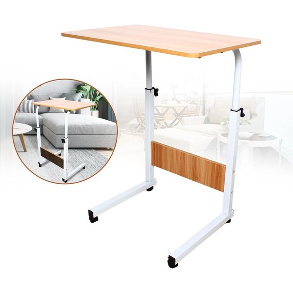 Tavolo Per Laptop / Scrivania Per Computer - Scrivania A L - Con Rotelle - Struttura In Metallo E Ferro - Necessario Il Montaggio - Per La Scuola E L'ufficio-image