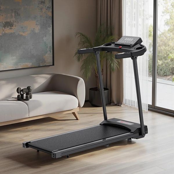 Tapis Roulant - Tapis Roulant Domestico Pieghevole - Motore 3,0 Cv - Velocità 1-12 Km/H - Bluetooth/App E Display Led - Superficie Di Corsa 103X39 Cm - Portata 110 Kg - Nero-image