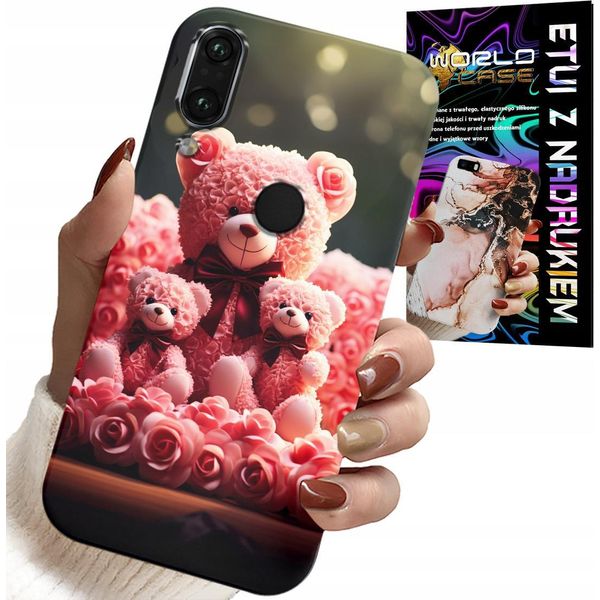Custodia Per Huawei P Smart 2019 - Orsetto Rosa Regalo Di Famiglia + Foglio Di Alluminio-image