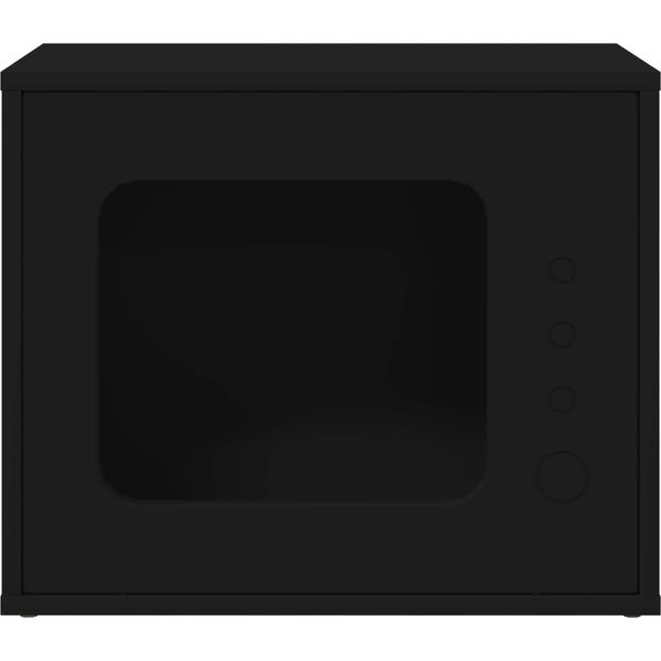 Vidaxl Casetta Per Gatti Nera 51 X 30 X 42 Cm Materiale A Base Di Legno-image