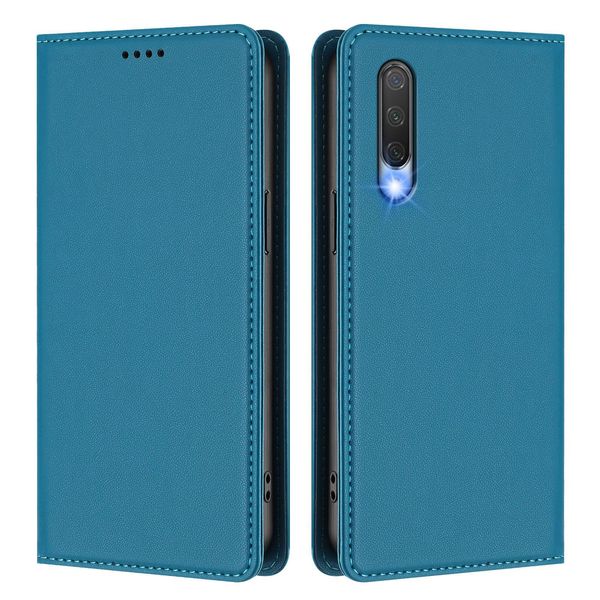 Custodia In Pelle Per Xiaomi Mi CC9 / Mi 9 Lite, Custodia Flip Magnetica In Finto Cuoio Con Supporto Lake Blu-image