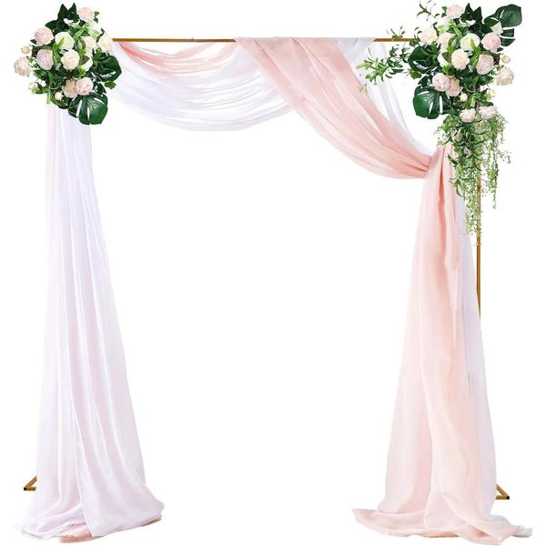 Arco Nuziale - Arco Quadrato In Metallo - 3 M - Ferro - Per La Decorazione Dei Rampicanti E Dello Sfondo - Oro-image