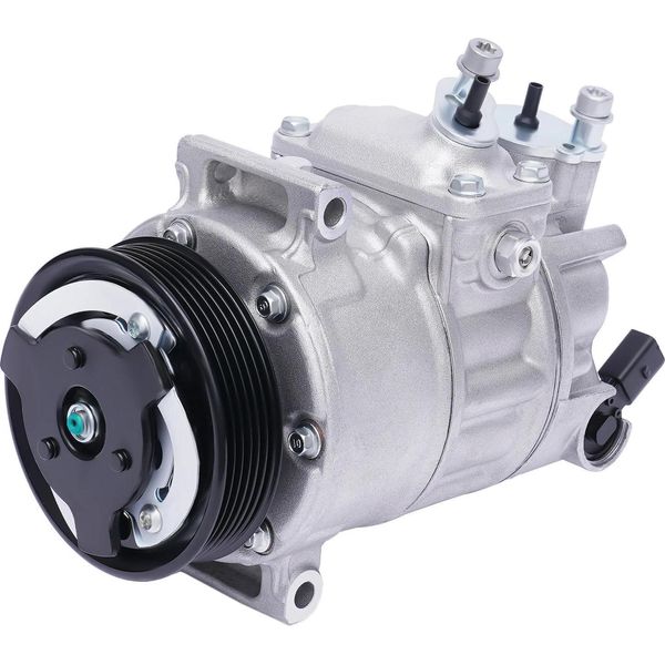 Compressore Aria Condizionata - Compressore Aria Condizionata - Per A3 8P1, Jetta, Golf, Altea - Tdi/Tfsi/Fsi/Tsi - Tipo Chiuso - - Argento-image