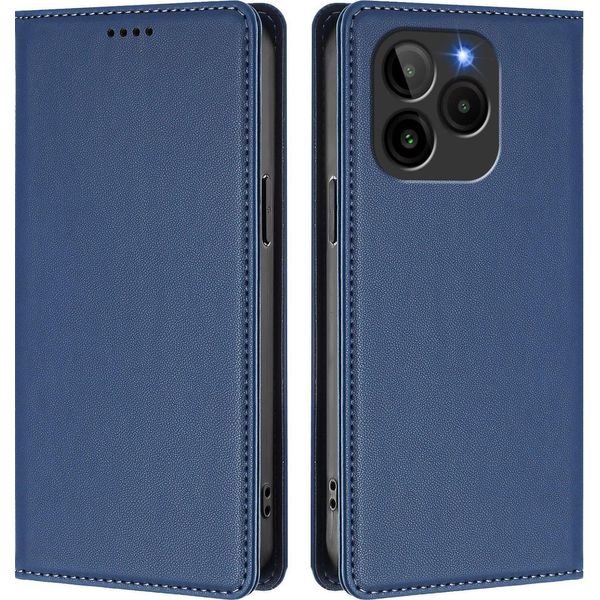 Custodia Per Cellulare Per Blu Bold K10/Blu G54, Custodia Magnetica Antiurto In Finto Cuoio Flip Cover Con Supporto Blu Scuro-image