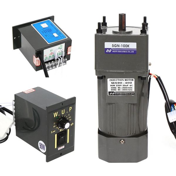 Motoriduttore - Motore Elettrico In C.A. Con Riduttore E Regolatore Di Velocità - 90 W - 208-240 V - 24 Nm - IE4 - Ce-image