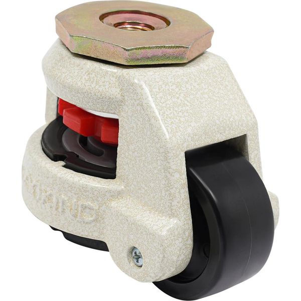 Set Di 4 Ruote Livellanti Per Impieghi Gravosi - Ruote Per Mobili GD-60S - Portata 500 Kg Per Set, 250 Kg Per Ruota - Rotazione Di 360° - Nylon E Acciaio - Nero-image