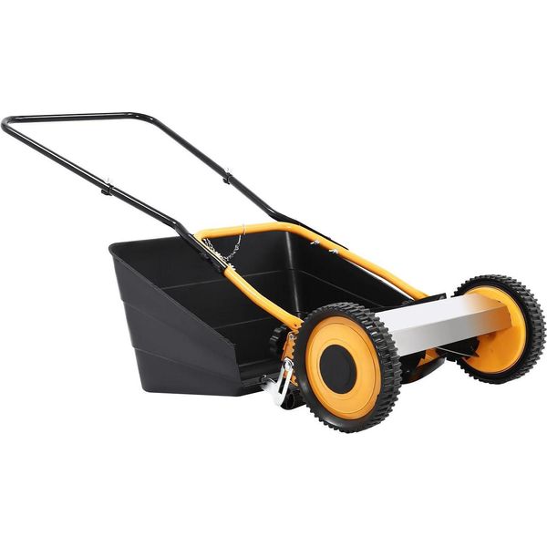 Rasaerba - Rasaerba A Cilindro Azionato A Mano - Larghezza Di Taglio 35,6 Cm - 4 Lame - Regolabile In Altezza - Con Raccoglierba - Senza Batteria - Nero-image