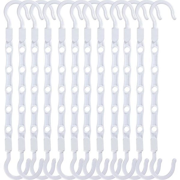 Inf Salvaspazio Grucce Pieghevoli Girevoli - Set Da 12, Grucce In Plastica Multiforo Bianco-image