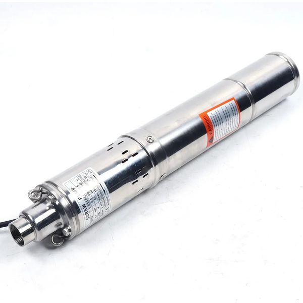 Pompa Per Pozzi Profondi - Pompa Sommergibile Compatibile Con La Sabbia - Portata 2000 L/H - Diametro 8,9 Cm - Spina Ue 220 V - Alta Pressione - Argento-image