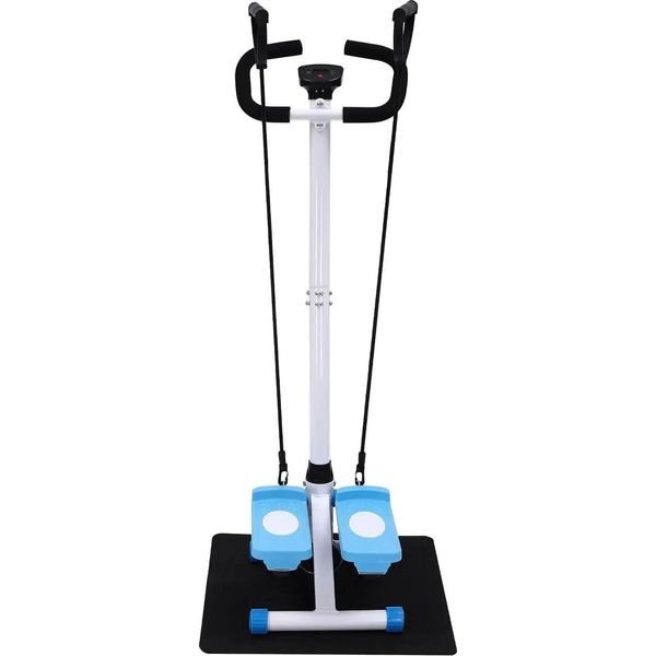 Fitness Stepper - Macchina Per Esercizi Stepper E Stair Climber - Con Maniglie - Regolabile In Altezza - Senza Bande Di Resistenza - Per L'allenamento Cardio - Nero-image