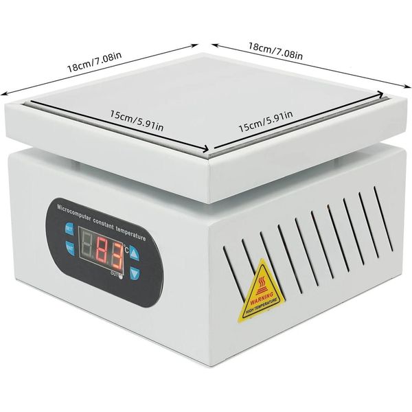 Piastra Riscaldante Elettrica Per Saldatura - Stazione Di Preriscaldamento Per Pcb - 500 W - 15 × 15 Cm - 220 V - Controllo A Microcomputer - Grigio Chiaro-image
