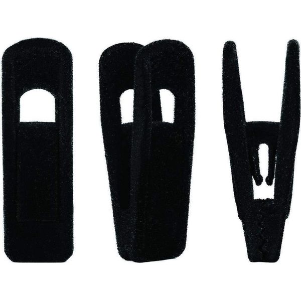 Inf 10 Pezzi Clip Appendini In Velluto Antiscivolo - Clip Floccate Per Abiti Adulti Nero-image
