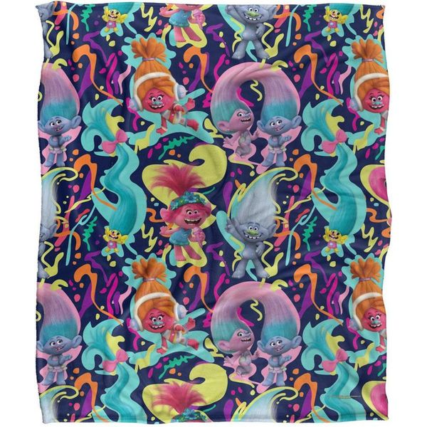 Trolls - Coperta A Fantasia "Trippy"", Setosa, Morbida Al Tatto TV29050 (Taglia Unica) (Multicolore)"-image