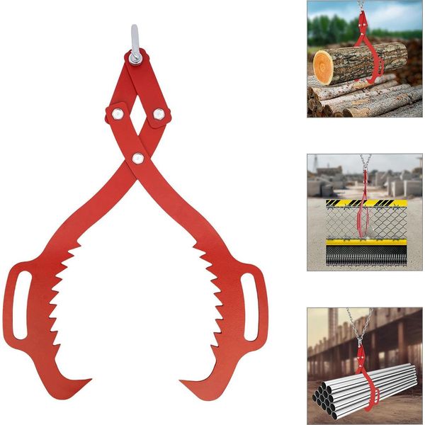 Pinze Per Il Sollevamento Di Tronchi - Rampino Forestale Con Impugnatura - Portata 1000 Kg - 63,5 Cm - Plastica - Rosso-image