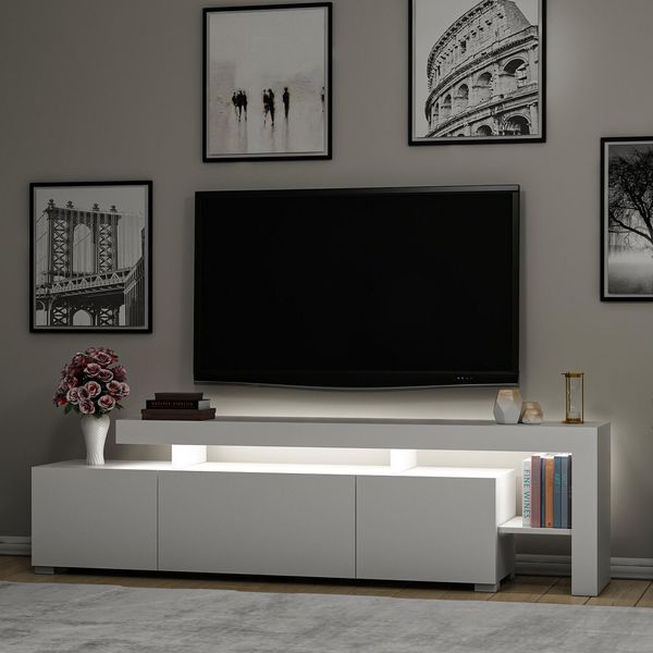 Skye Decor, Beliz - Bianco, Mobili Tv, Bianco, 192 X 53 X 37 Cm-image