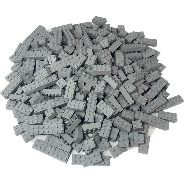 Mattoncini Lego® A Due File Grigio Chiaro Nuovo! Quantità 250X - Ogni Mattoncino è Assemblato Singolarmente-image