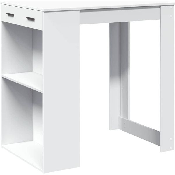 Vidaxl Tavolo Da Bar Bianco 102X70X103,5 Cm Materiale A Base Di Legno-image