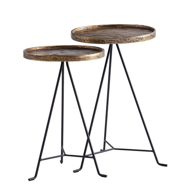 Wohnling WL7.212 Beistelltisch 2Er Set Metall Gold / Schwarz-image