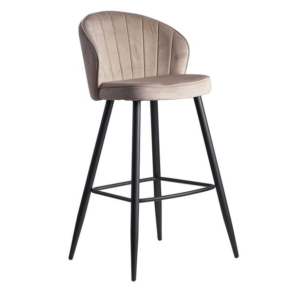Wohnling Barhocker WL6.291 Samt Beige-image