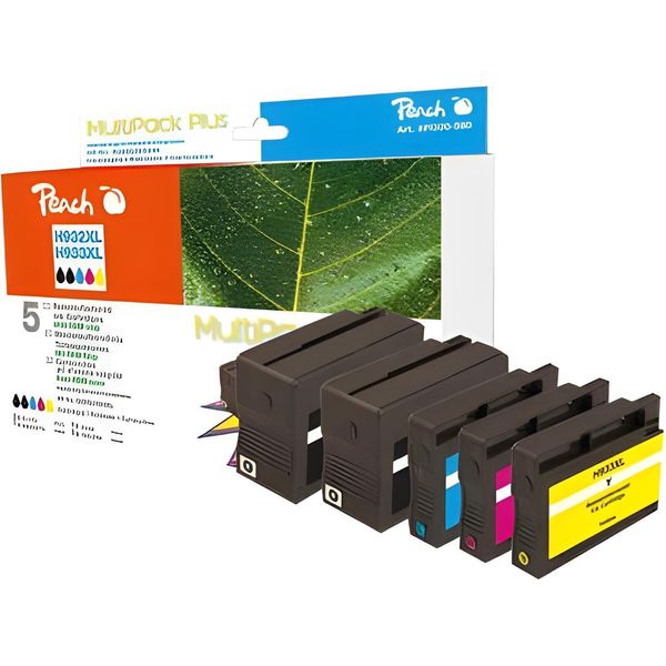 Peach PI300-580 - Inchiostro A Base Di Pigmento - Nero - Ciano - Magenta - Giallo - Hp - Multi Pack - No. 932XL - No. 933XL - Stampa Inkjet-image