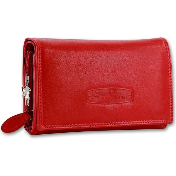 Portafoglio Money Maker In Pelle Da Donna Cameriere Rosso Protezione Rfid OPJ704R-image