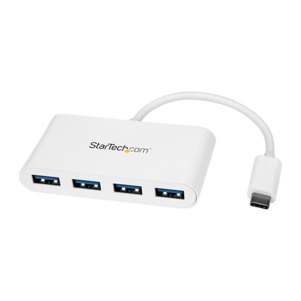 Startech.Com Hub USB-C A 4 Porte Usb 3.0 - USB-C A 4X USB-A - Alimentato Via Bus - Bianco-image