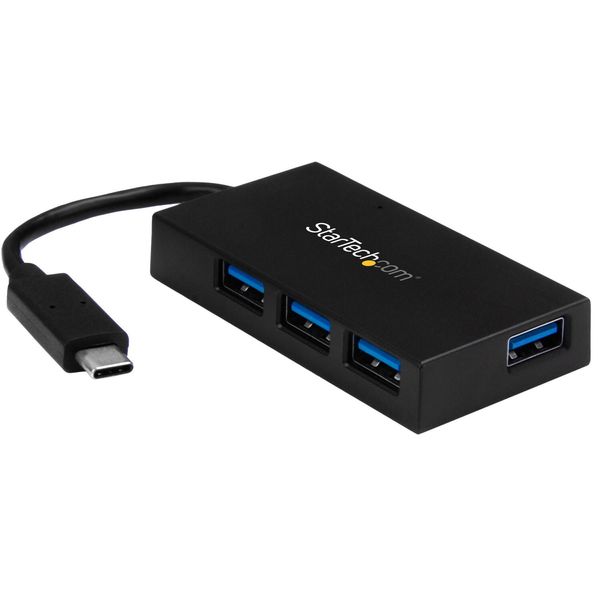 Startech.Com Hub USB-C A 4 Porte - Hub Usb Type-C Con 4 Porte USB-A (Usb 3.0/3.1 Gen 1 Superspeed 5Gbps) - Adattatore Portatile USB-C/USB-A - Hub Di Ricarica Bc 1.2 Autoalimentato Da Bus Usb O Con Alimentatore-image