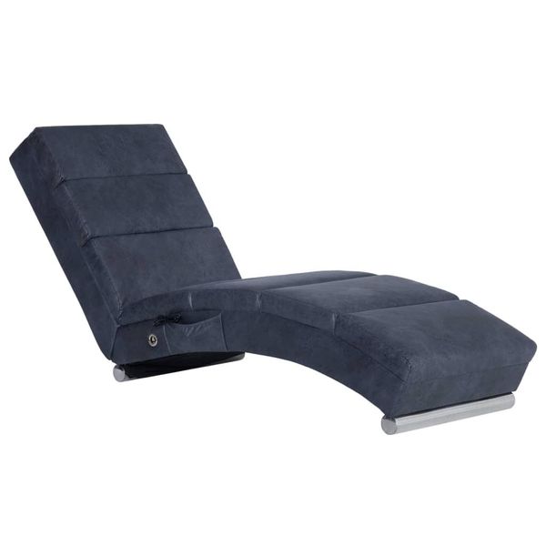 Chaise Longue Da Massaggio In Pelle Scamosciata Grigia-image