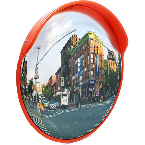 Specchio Per Il Traffico Wiltec 60 Cm Convesso Con Copertura Protettiva, Specchio Di Sicurezza Rotondo Con Campo Visivo Di 160°, Specchio Convesso In Policarbonato, Specchio Di Sorveglianza Per Uscite Con Materiale Di Montaggio Incluso-image