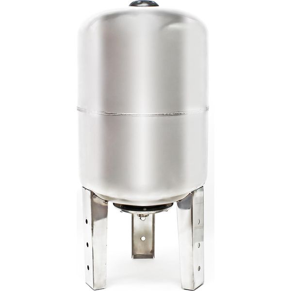 Vaso Di Espansione Wiltec In Acciaio Inox Da 100 Litri, Vaso Verticale A Membrana Per Acquedotti Domestici E Impianti Di Pressurizzazione Con Membrana Epdm-image