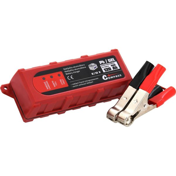 Compass 07142 - Caricabatterie A Microprocessore 1Amp 6/12V Pb/Gel Max. 120Ah-image