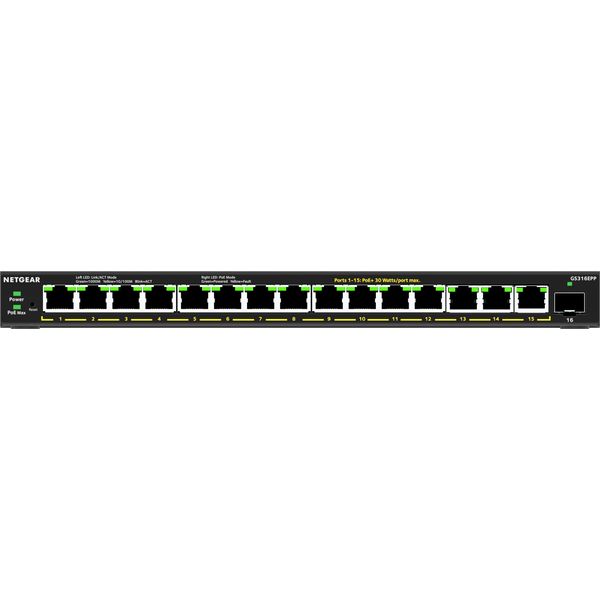 Switch Netgear GS316EPP-100PES Switch Netgear 16X Ge GS316EPP-100PES Poe+ Gigabit 231W 1SF-image