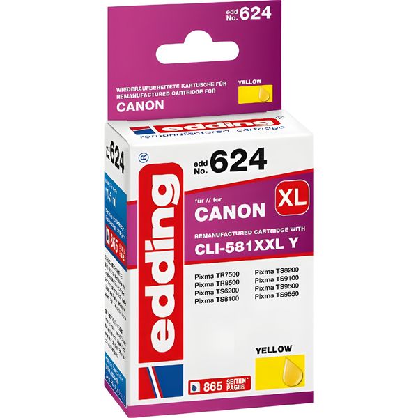 Edding 18-624 Edding EDD-624 Gelb Druckerpatrone Kompatibel Zu Canon CLI-581XXL Y-image