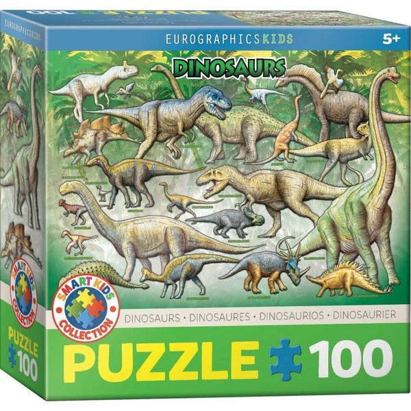 Eurographics Puzzle Dinosaurier, Kinderpuzzle, 100 Teile, 48 X 33 Cm, 6100-0098-image