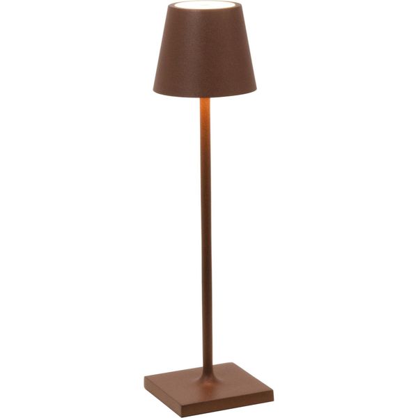 Lampada A Led Da Tavolo Poldina Pro Micro Corten Ricaricabile E Dimmerabile Con Batteria Fino A 12 Ore-image