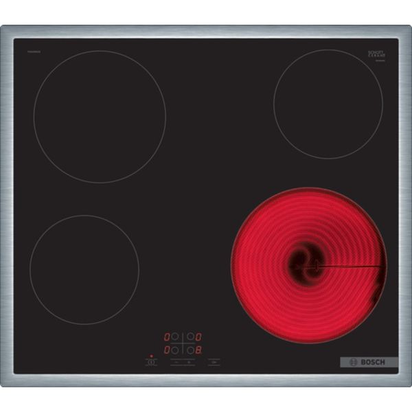 Bosch PKE645BA2E Piano Cottura In Vetroceramica Serie 4 Da 60 Cm, Telaio In Acciaio Inox-image