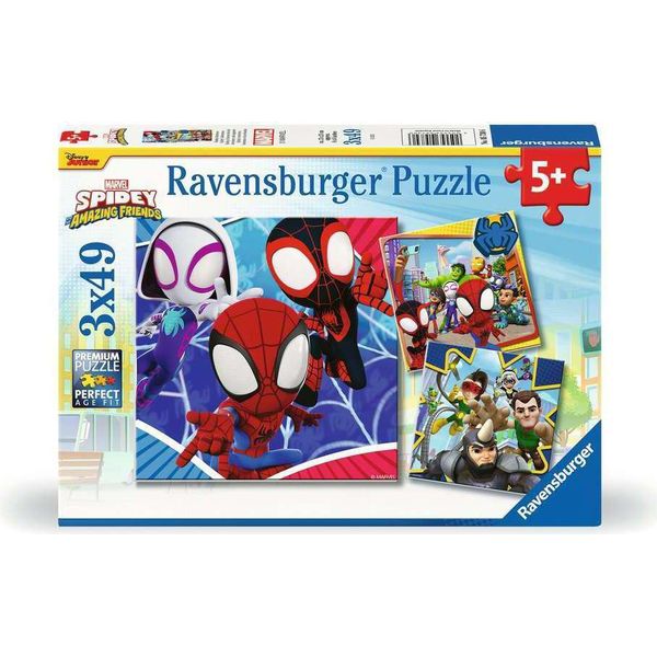 3X49-Piece Spidey Puzzle. The Web-Slinger. Spiderman. Ages 5 And Up. 00005730. Ravensburger-image