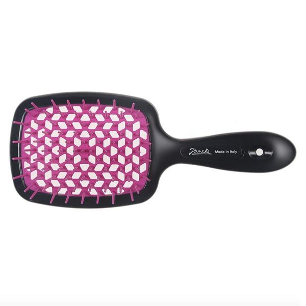 Janeke Superbrush Spazzola Per Parrucchieri Per Districare I Capelli Nero E Fucsia-image