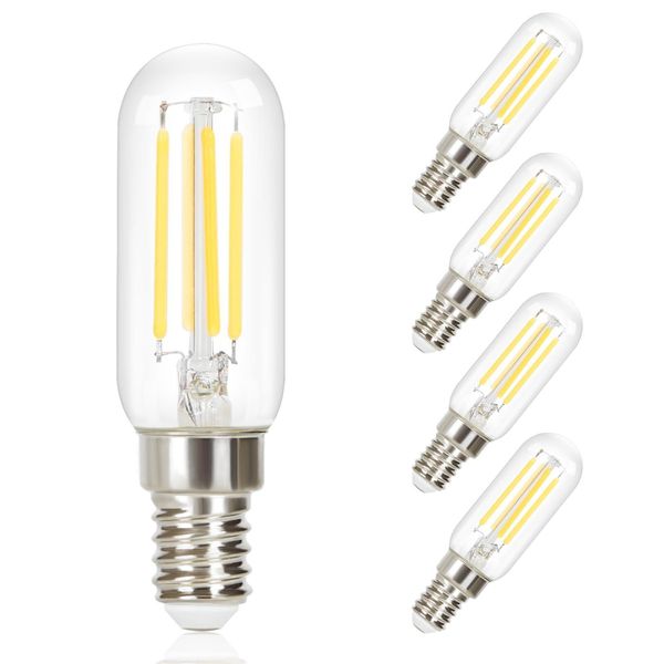 Zmh E14 Led Bianco Freddo Lampadine Vintage - T25 Led Lampadina 6000K E14 Lampadine 4W Lampadine Edison, 4 Pezzi-image