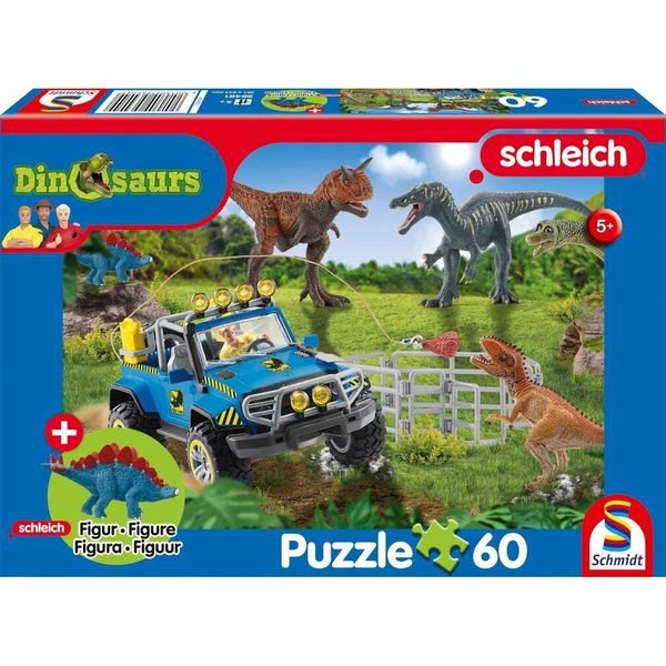Schmidt Puzzle Schleich Prä Giganti Storici 60 Pezzi + Schleich Figura-image