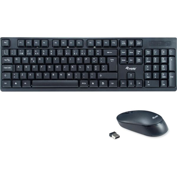 Equip 245222 Tastiera + Mouse Wireless Equip, Layout Portoghese Nero-image