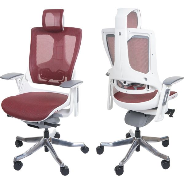 Sedia Da Ufficio Merryfair Wau 2, Sedia Da Scrivania Girevole, Imbottita/Mesh, Ergonomica ~ Rosso-image