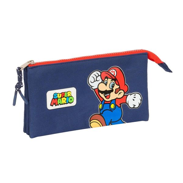 Safta Super Mario World - Astuccio Per Matite Con 3 Scomparti - 22 Cm-image