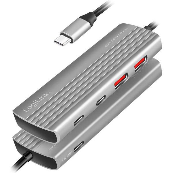 Logilink Logilink Usb 3.2 Gen2 Hub, 4+1-Port, 2X USB-A, 2X USB-C, Pd 100W, Aluminum-image