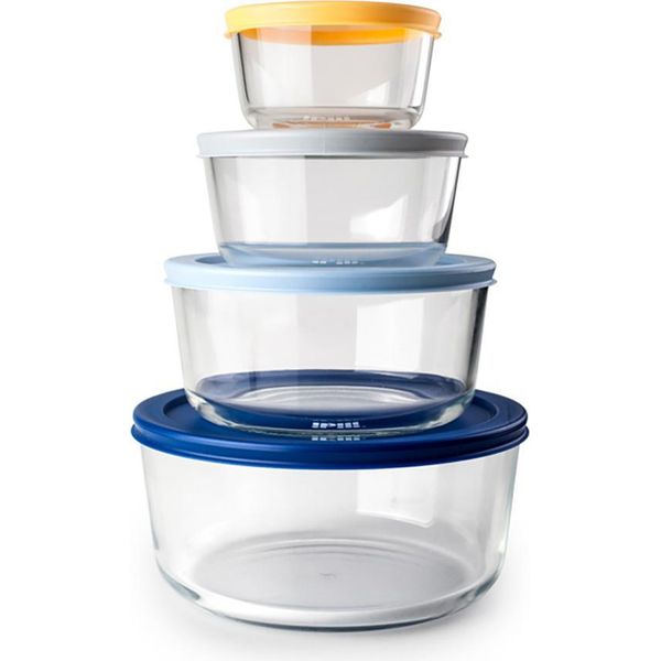 Set Di 4 Casseruole Ibili, Vetro Borosilicato, 234/472/944/1652 Ml, Trasparente/Multicolore-image
